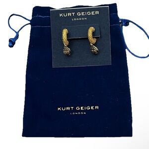 Kurt Geiger London Signature Gold Earrings NWT